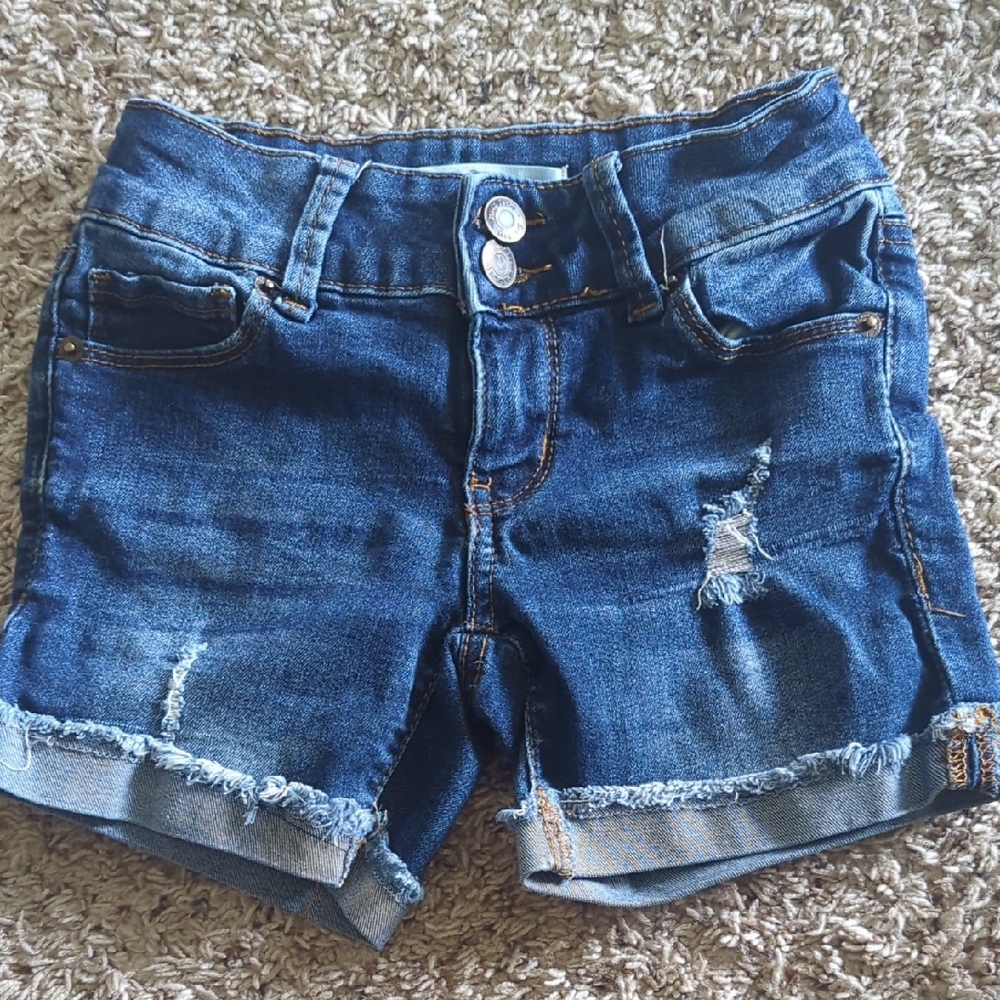 Girls Mudd Blue Jean Shorts with Distressed Details